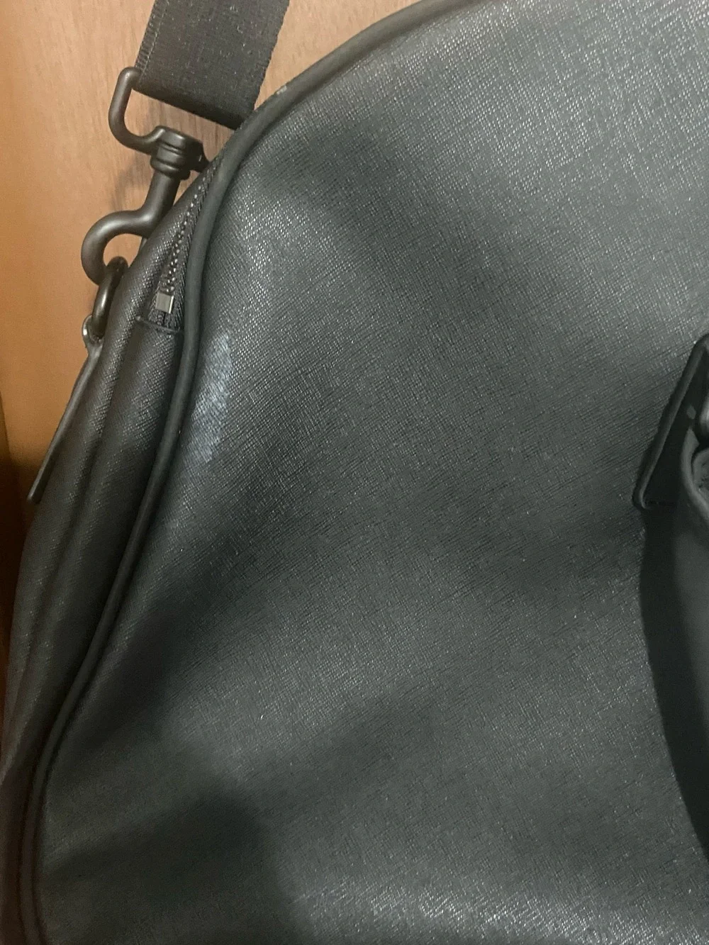 Men's Black Travel Duffel Bag with Adjustable Strap